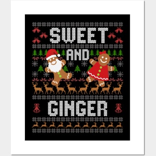 Sweet And Ginger Ugly Christmas Sweater Gingerbread Posters and Art